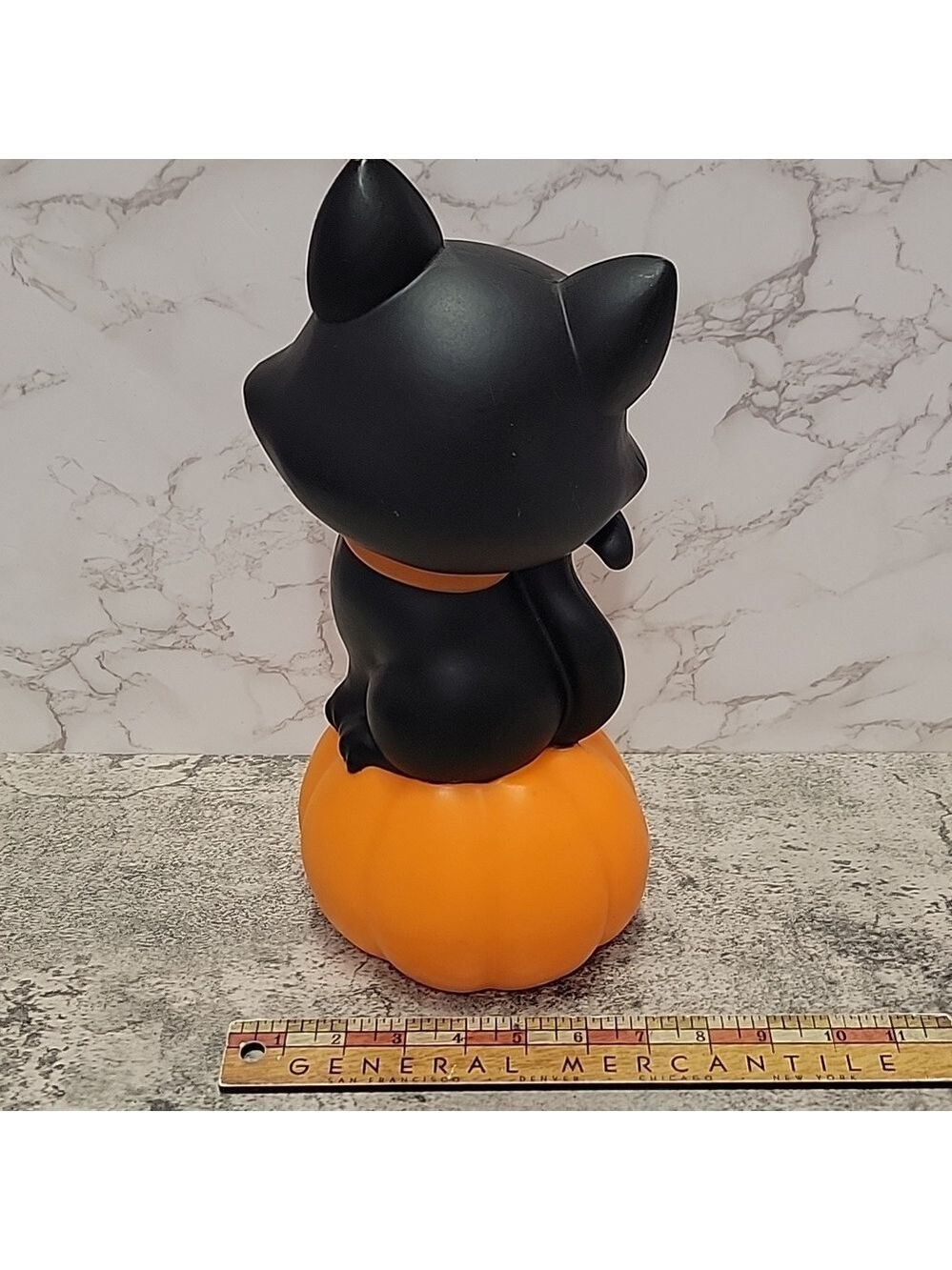 Hyde and Eek Boutique Lighted Blow Mold Black Cat & Halloween Pumpkin - Picture 8 of 10